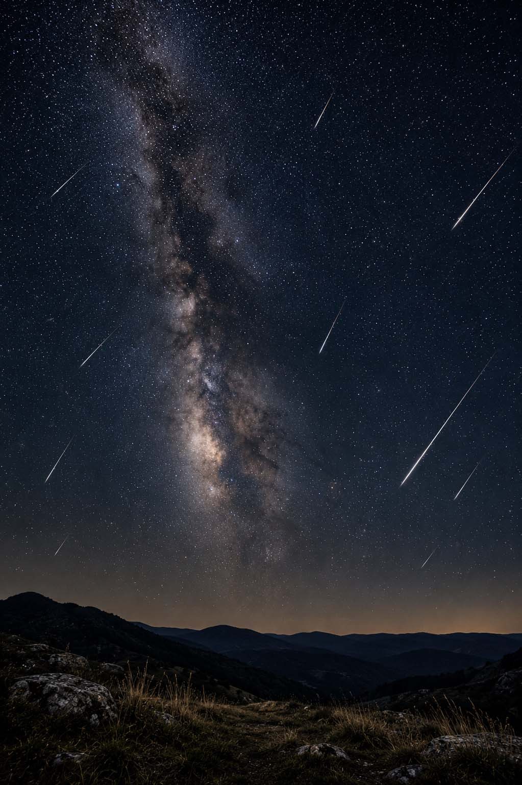 Perséides dans le ciel étoilé